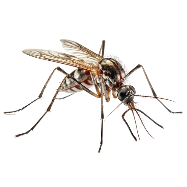 Insectenmuggen geïsoleerd op een witte transparante achtergrond