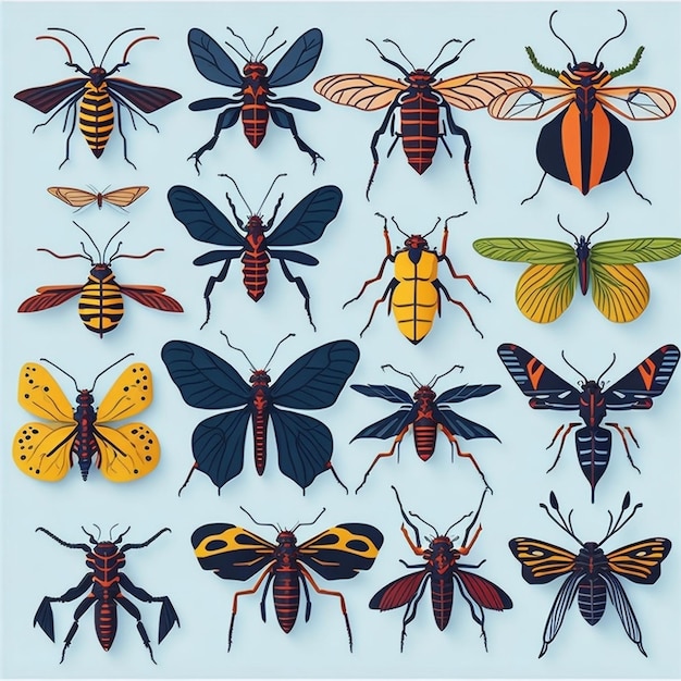 Insects clipart set