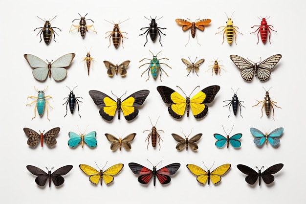 Insects Isolated on White Background Generative Ai