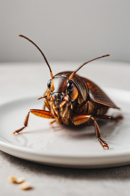 プレートの上の昆虫 昆虫の食べ物