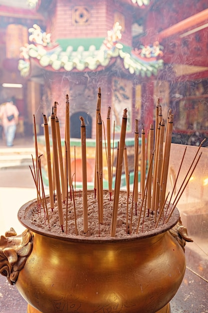 Insence burning in Chinese temple in Malaysia