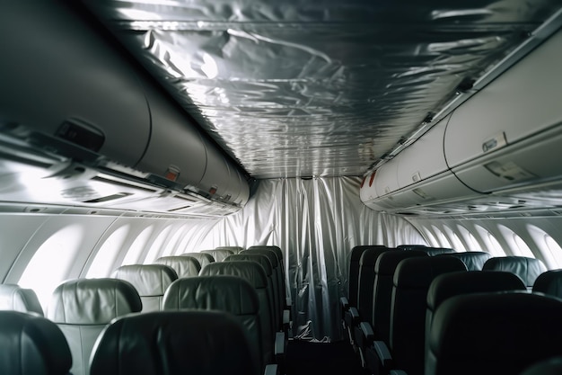 Photo inside airplane sheet profesional photography ai generated