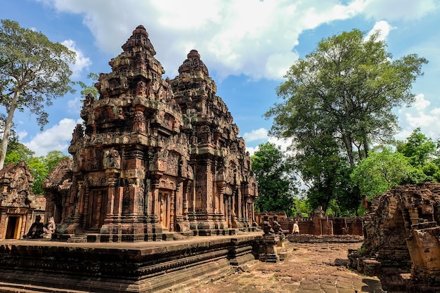 Inside Banteay Srei temple