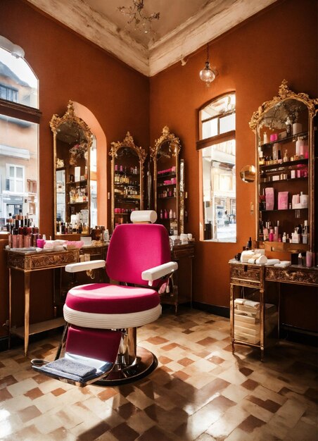 Photo inside of a beauty shop table with beauty ustensils