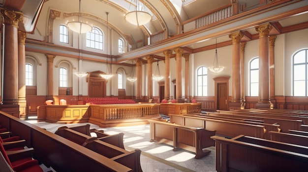 Inside of a courthouse generative AI