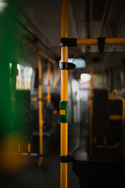 Inside of empty bus