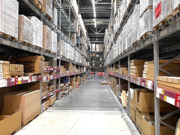 The inside the huge company organization with big corporation warehouse storage