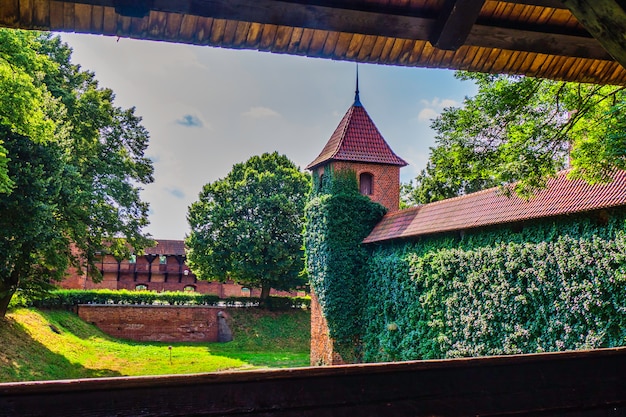 Inside of medieval gothic castle complex - malbork castle,\
poland.