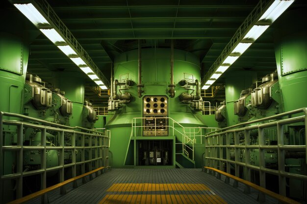 Inside a nuclear reactor in a power plant or science