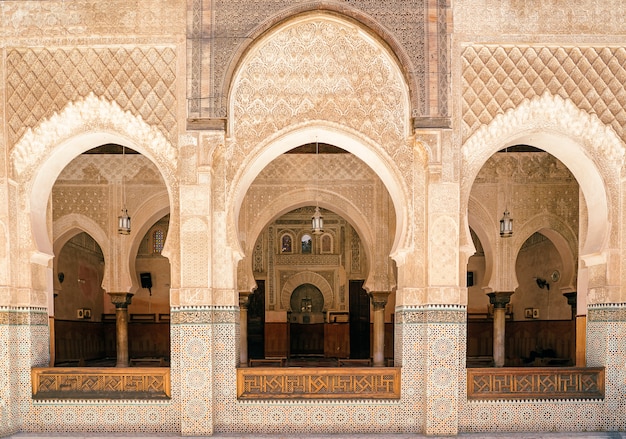 Madrasa Bou Inania 내부, 모로코 메디아