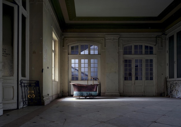 Inside of an old building