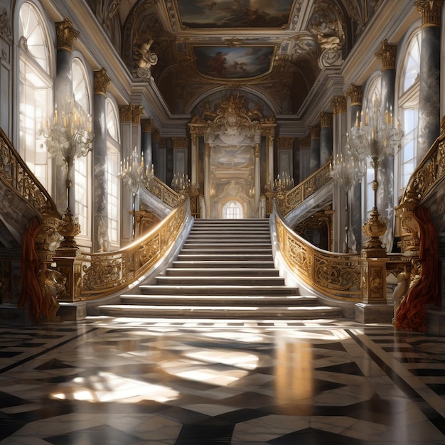 Inside of the palace of Versailles