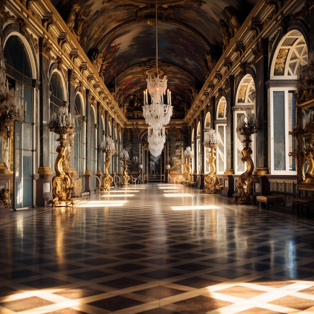 Inside of the palace of Versailles