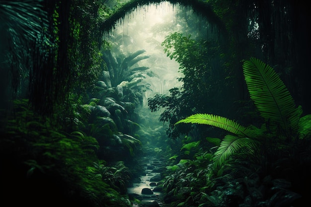 Premium Photo | Inside a rain forest