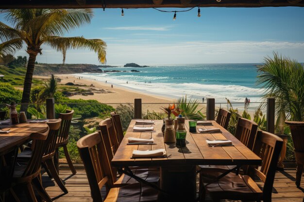 inside restaurant rooftop beach view professional advertising photography