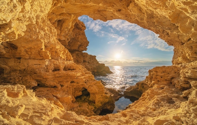 Inside of sea grotto