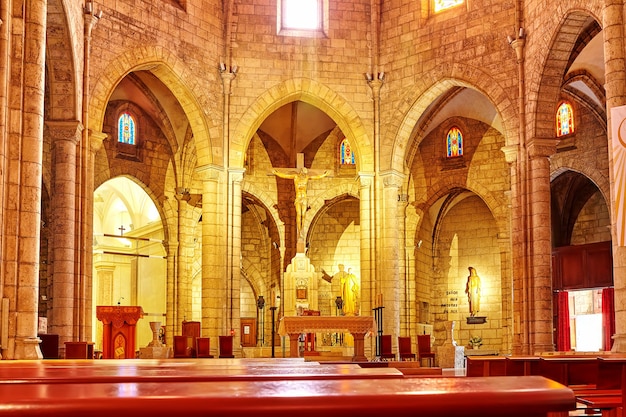 Inside in temple on top of Mount Tibidabo, the Temple of the Sacred Heart. Barcelona.Spain.