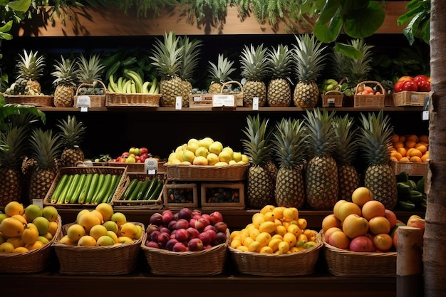 inside traditional fruit store