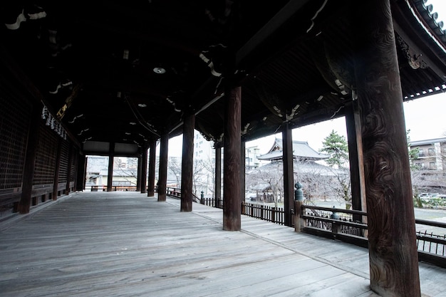 Inside View of a Japanese Temples Corridor