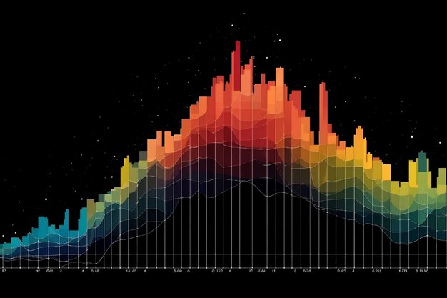 Проницательная визуализация данных Линейный график, иллюстрирующий информационные тенденции ИИ