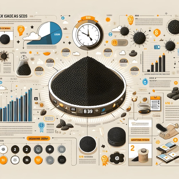 Foto inspiratie-infografiek over zwarte sesamzaadjes