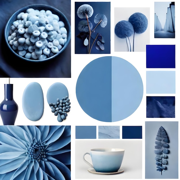 Foto inspiratie van het blauwe humeurbord