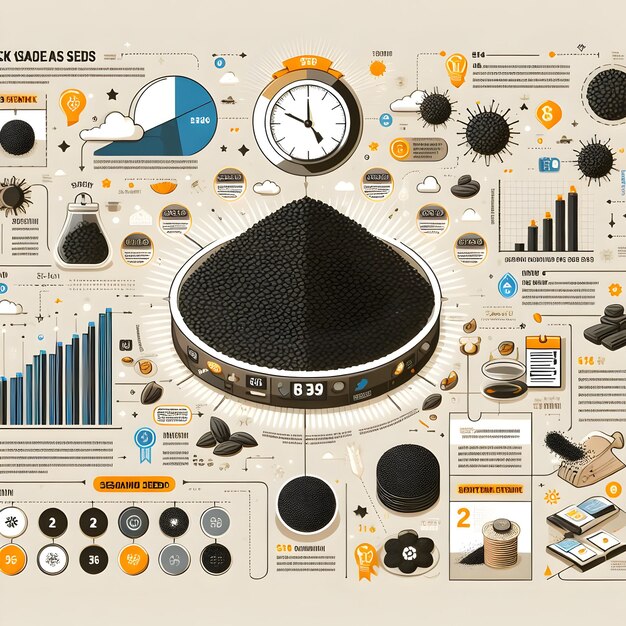 Инфографика вдохновения о черных семенах кунжута