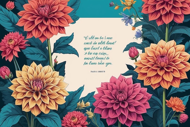 Inspirational Dahlia Flower Poster Design