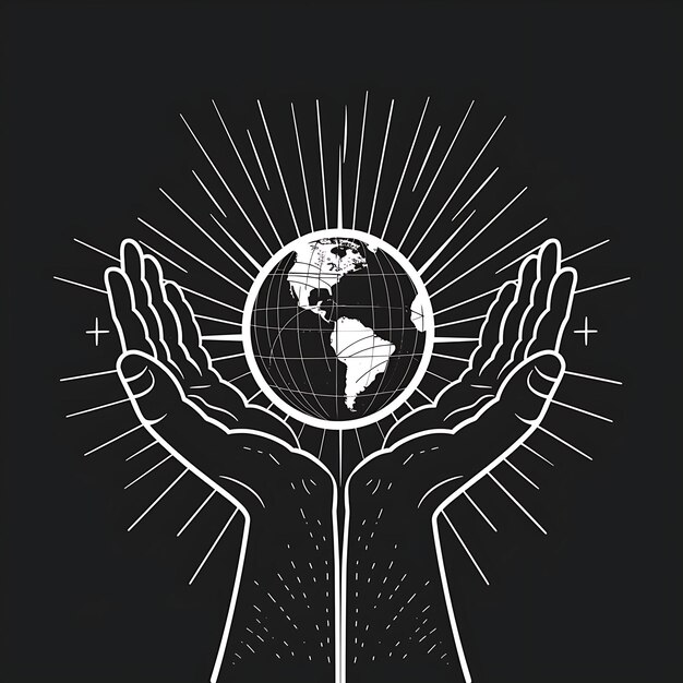 Фото Вдохновляющий логотип премии earth stewardship award с парой ha creative simple design tattoo cnc art