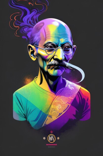 Inspirational Icon Mahatma Gandhi in a Diverse TShirt Style