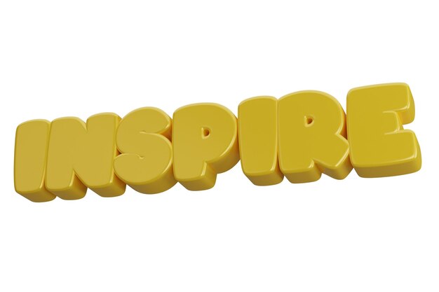 Inspire 3d word text