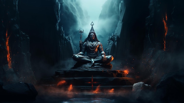 Foto inspirerend adiyogi shiva symbool van verlichting