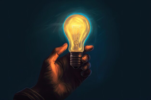 Inspiring Illustration of Hand Holding Light Bulb for Radiating Illumination