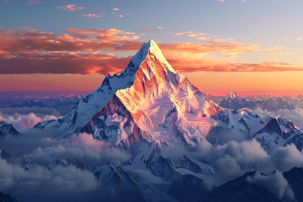 Photo inspiring mountain peak at dawn