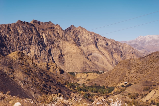 Inspiring nature, high mountains under the blue sky