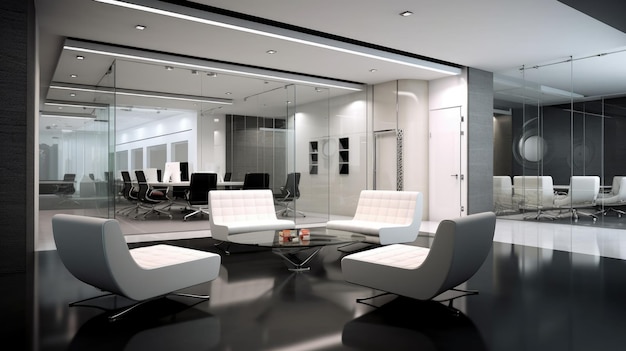 Inspiring office interior design Contemporary style Corporate Office with Open Space Design featuring Sleek design architecture Generative AI AIG 31