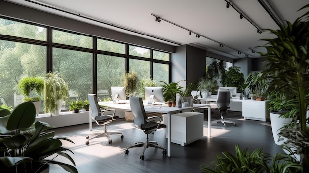 Inspiring office interior design Contemporary style Generative AI AIG 31