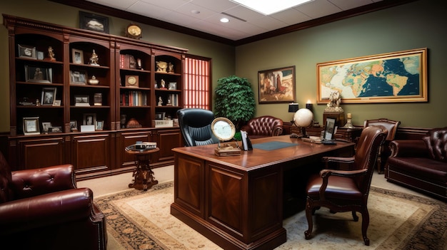Premium AI Image | Inspiring office interior design Traditional ...