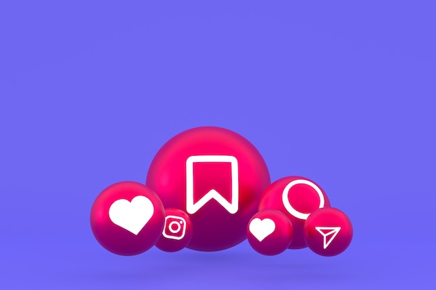 Photo instagram icon 3d rendering on purple background