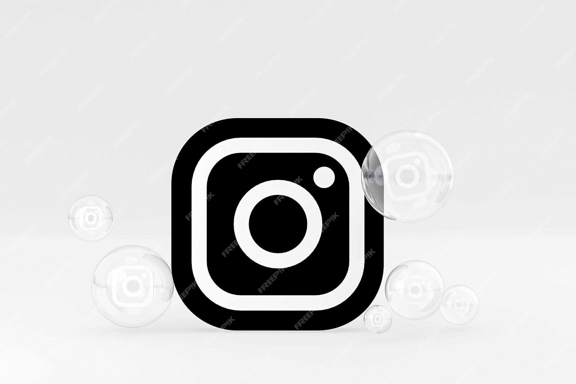 Premium Photo | Instagram icon on screen smartphone or mobile and instagram  reactions love 3d render on gray background