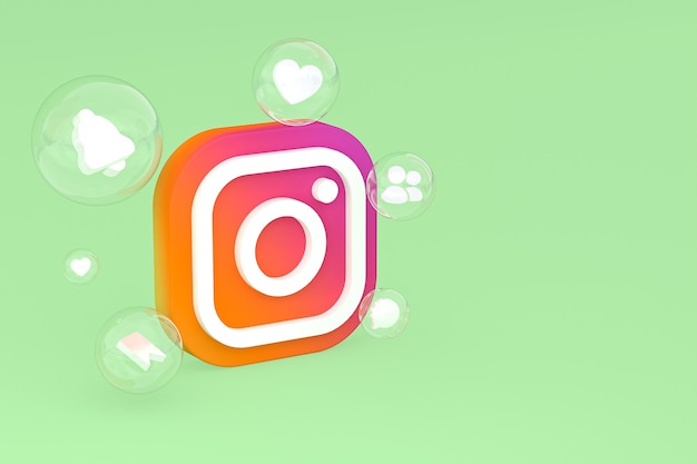 Значок Instagram на экране смартфона или мобильного телефона 3d визуализации