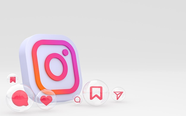 Instagram icon on screen smartphone or mobile phone 3d render