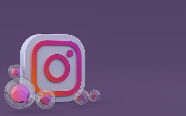 Instagram icon on screen smartphone or mobile phone 3d render