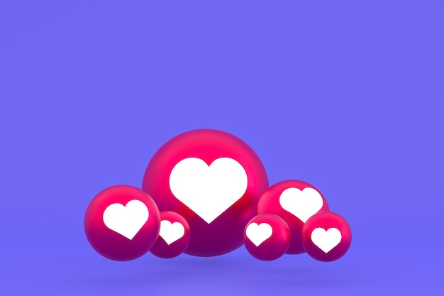 Instagram icon set 3d rendering on purple background