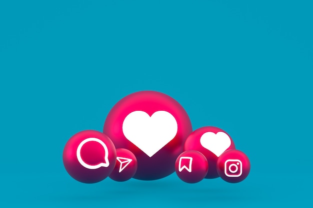 Instagram icon set rendering on blue