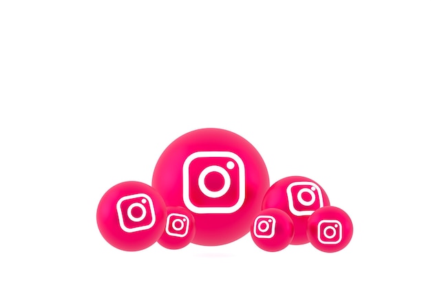Рендеринг набора значков Instagram на белом