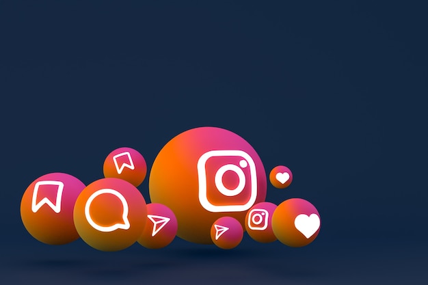 Instagram icon seting on blue