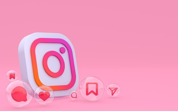 Instagram icons 3d render