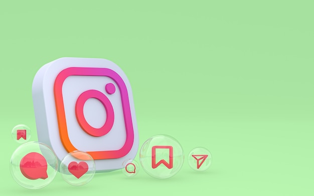 Instagramアイコン3Dレンダリング