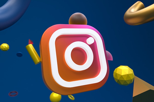 Instagram ig logo on abstract geometry